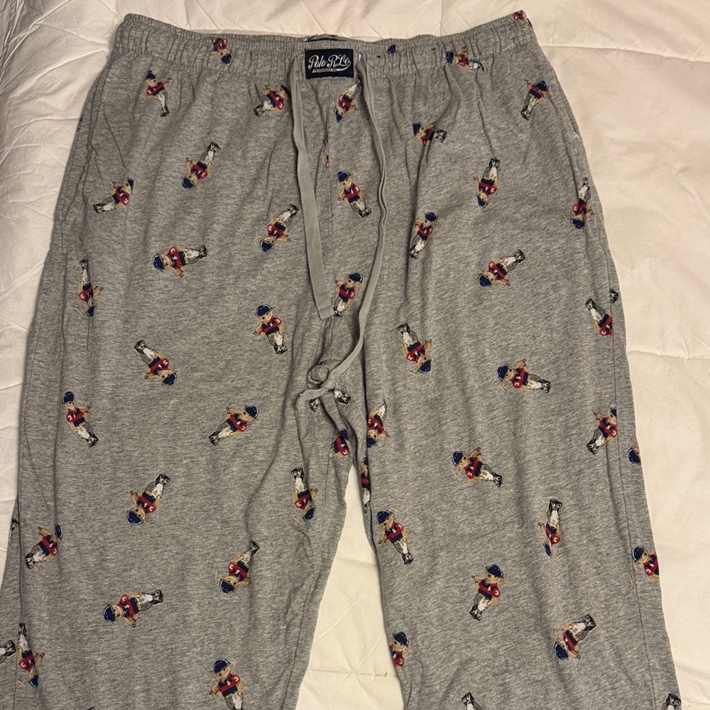 Polo by Ralph Lauren Gray Pajama Pants with Bear Print